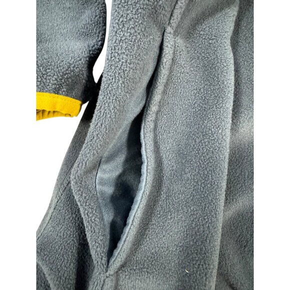 Vintage L.L.Bean Mens Fleece Pullover Jacket L Blue & Yellow Trim. Size M - Picture 6 of 8